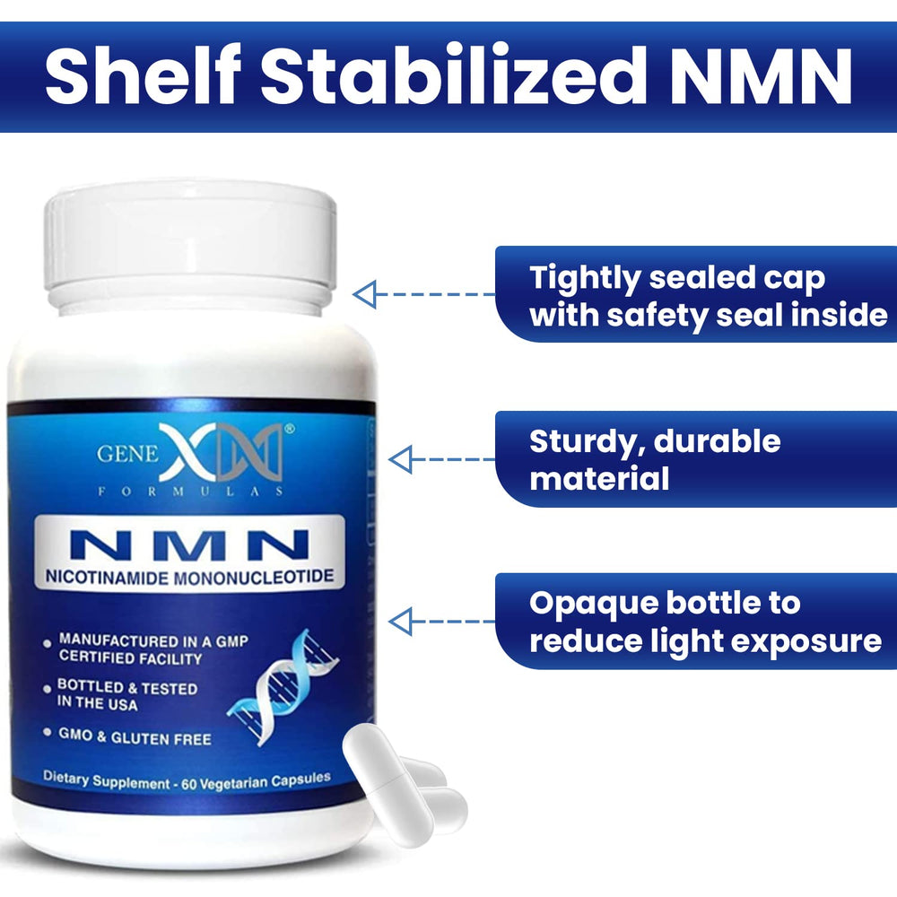 Genex Formulas NMN bottle stored in a cool, dry place