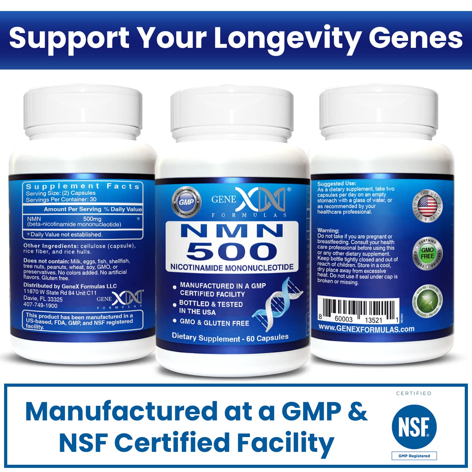 Genex Formulas NMN unflavored capsules blend easily