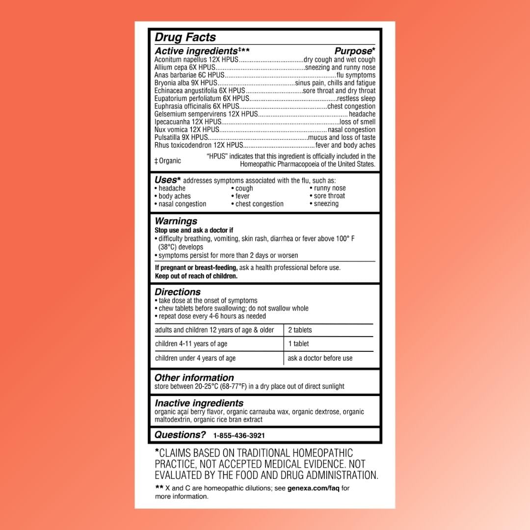 Genexa Flu Fix made in USA with globally sourced organic ingredients.