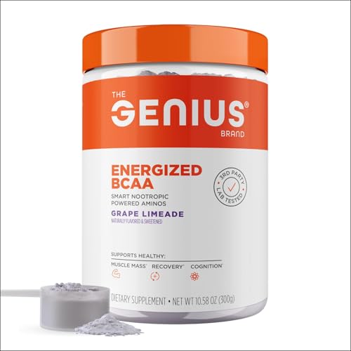 Genius BCAA Powder scoop measuring a serving for intra-workout energy