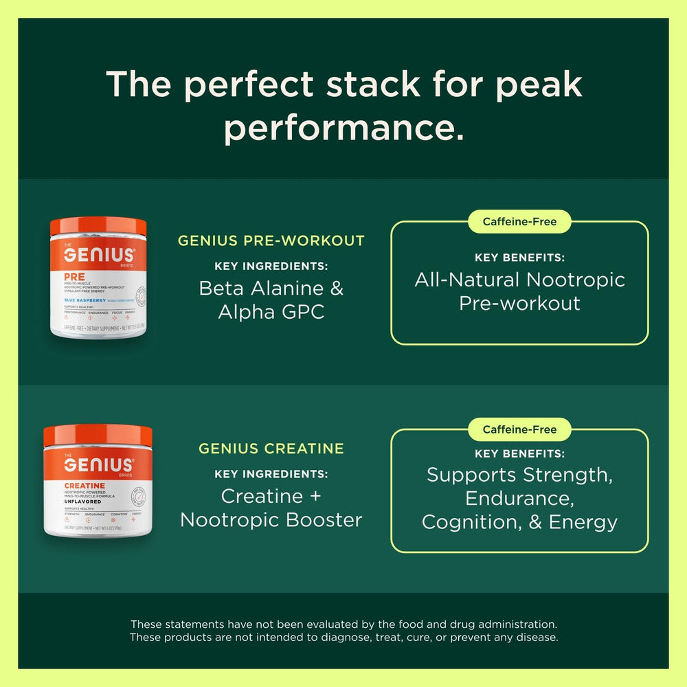Nutrition panel on Genius L-Arginine powder packaging highlights 5 g per serving