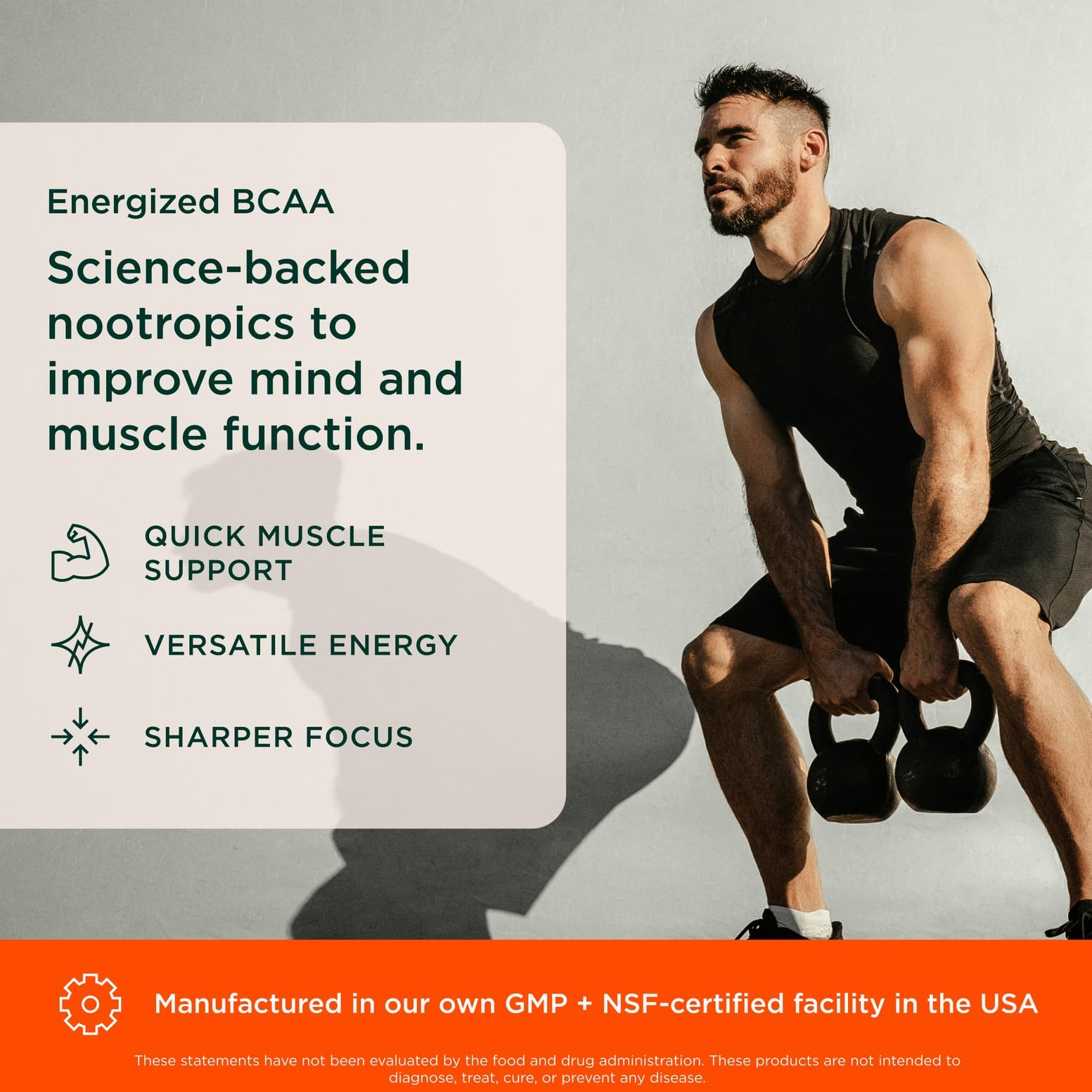 The Genius Brand Genius BCAA Powder scoop in hand signals versatile training nutrition