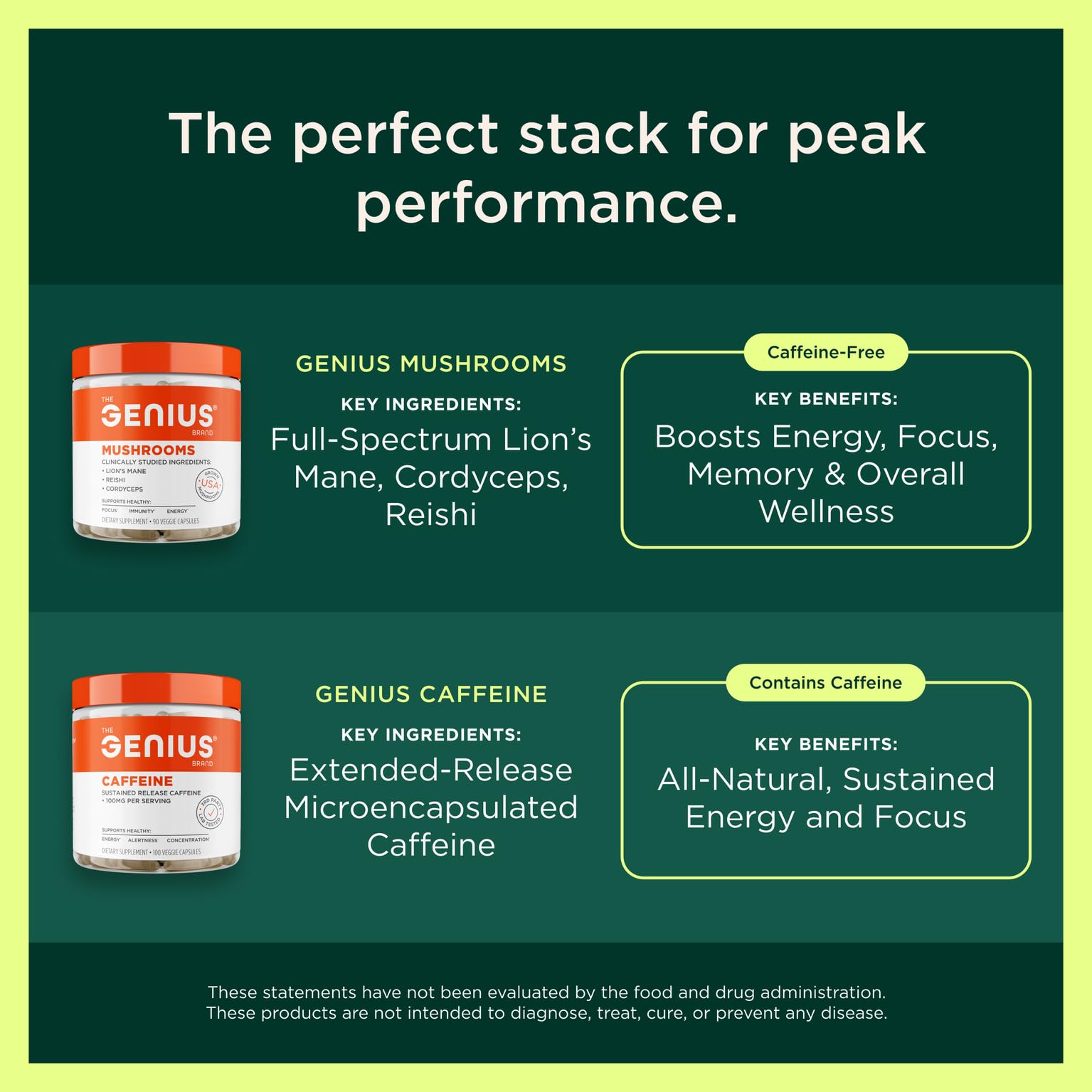 Organic, non-GMO, gluten-free Genius Joy packaging
