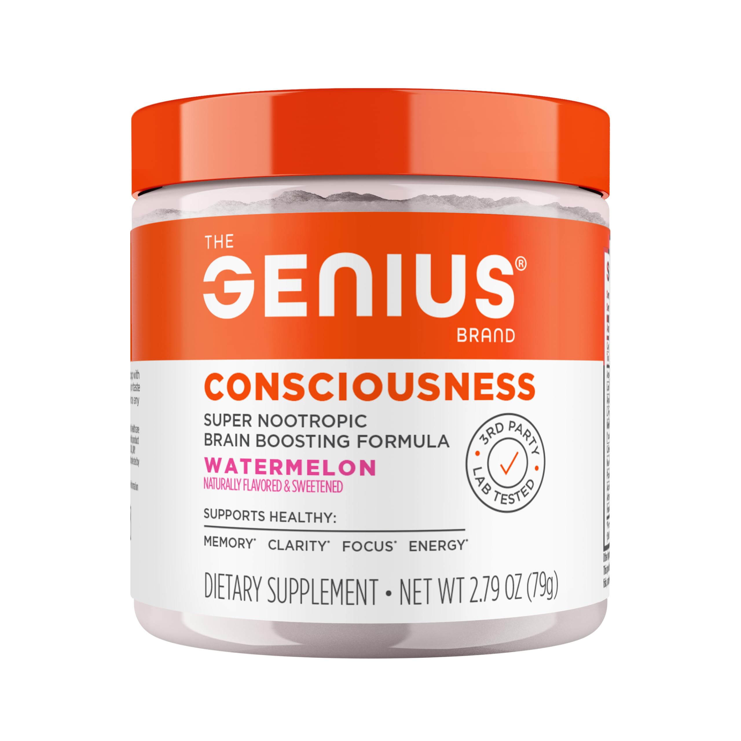 Genius Consciousness powder container shown on a clean desk for focus and routine use