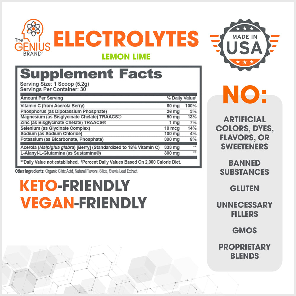 Genius Electrolytes lemon lime on-the-go bottle illustrates sustained energy during training sessions