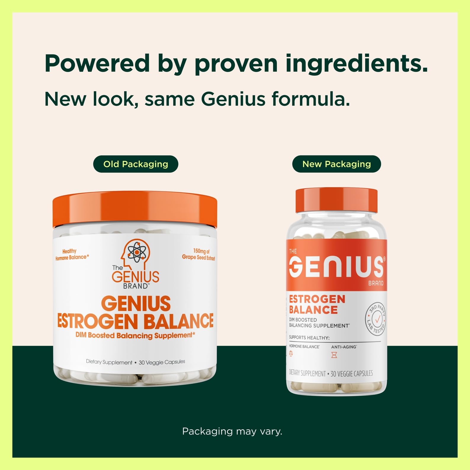 Genius Estrogen Balance capsules close-up for easy daily intake