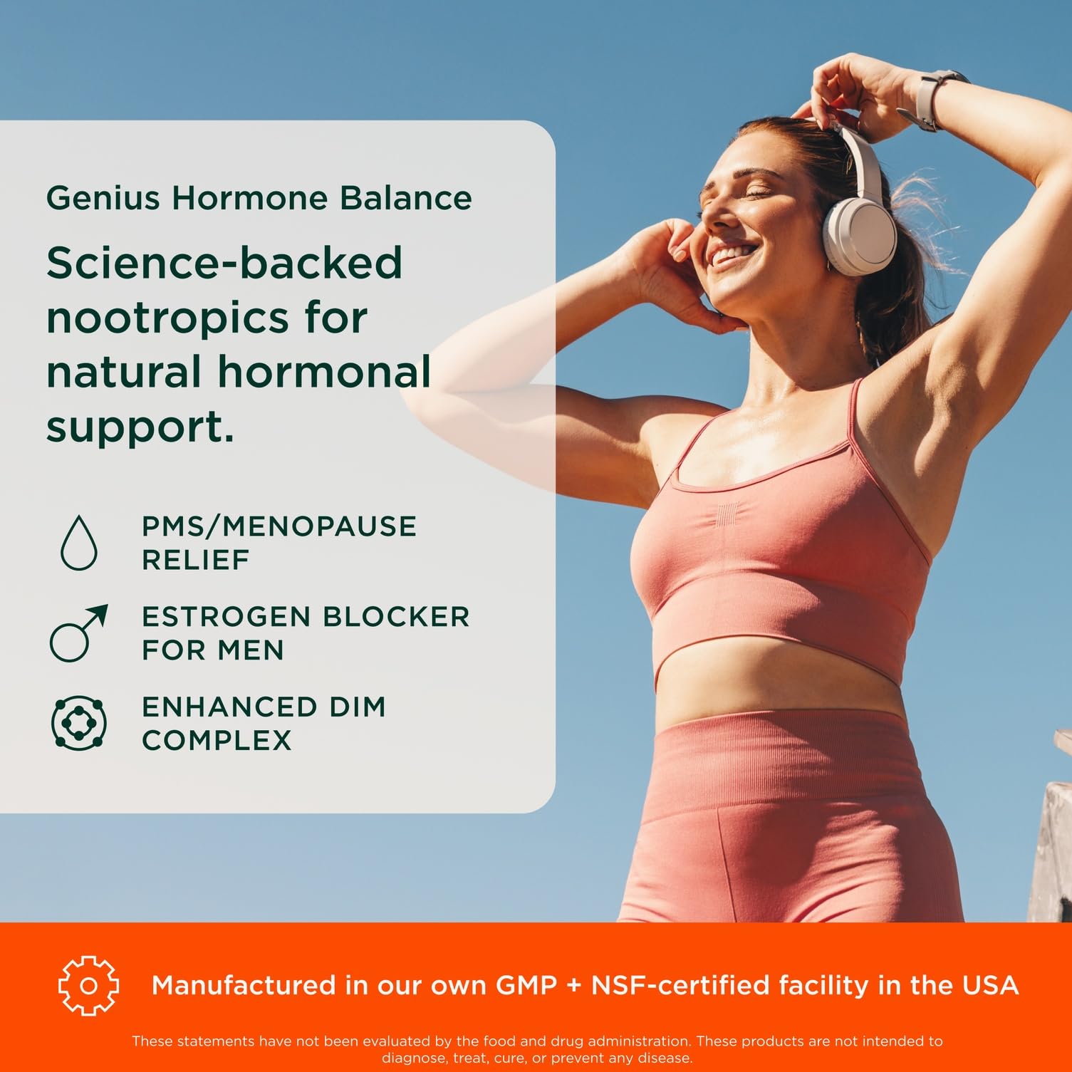 DIM ingredient highlight on Genius Estrogen Balance packaging