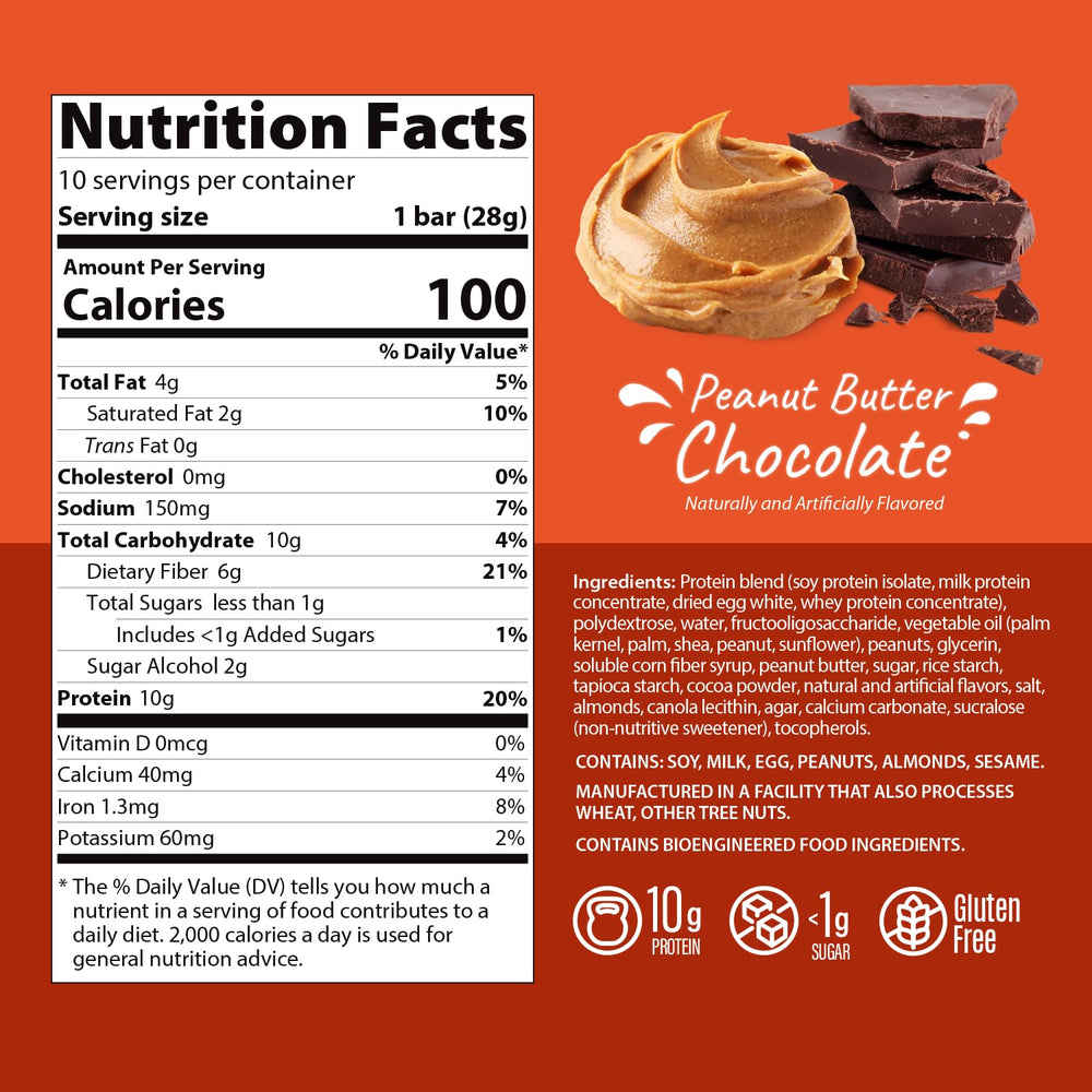 Genius Gourmet 110 calories bar in the image emphasizes a lighter choice.