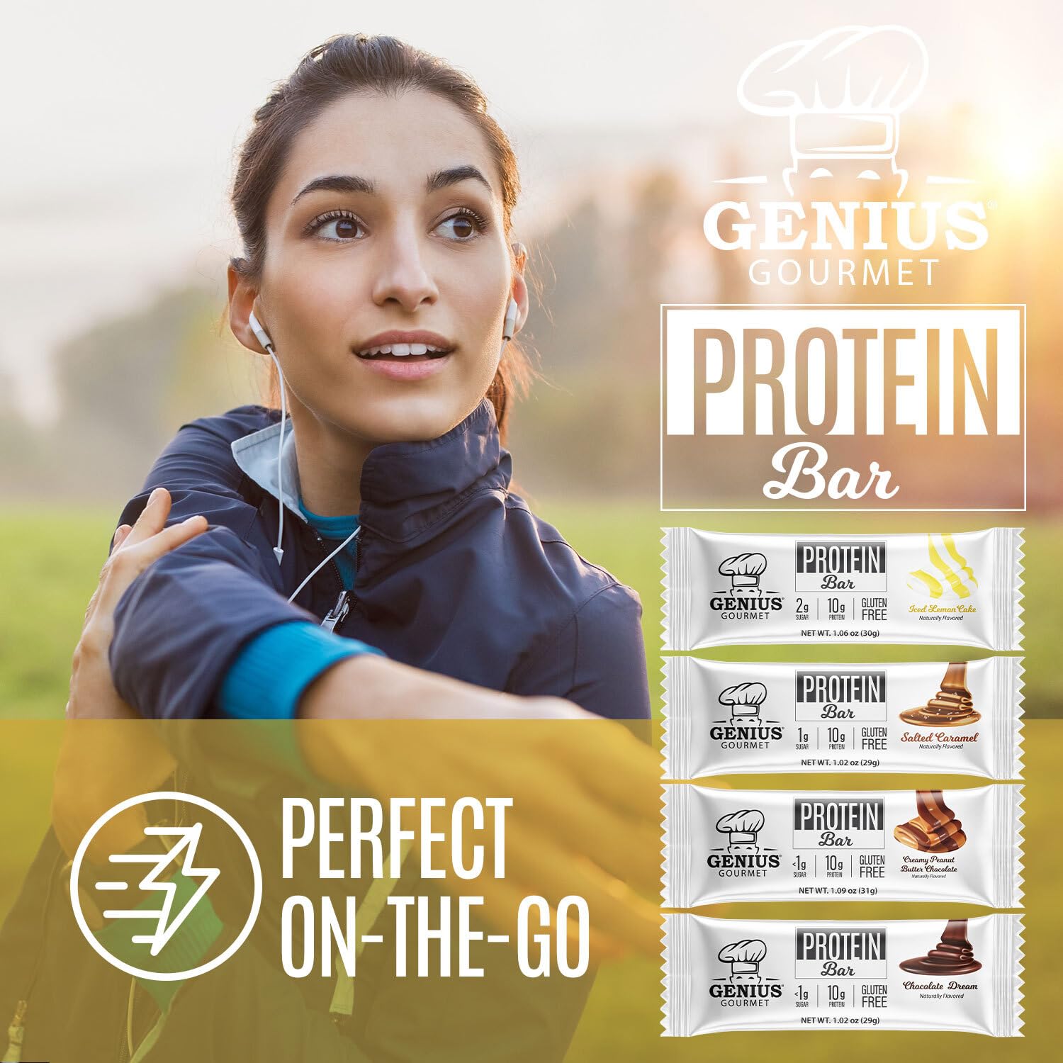 Genius Gourmet bar in purse or gym bag