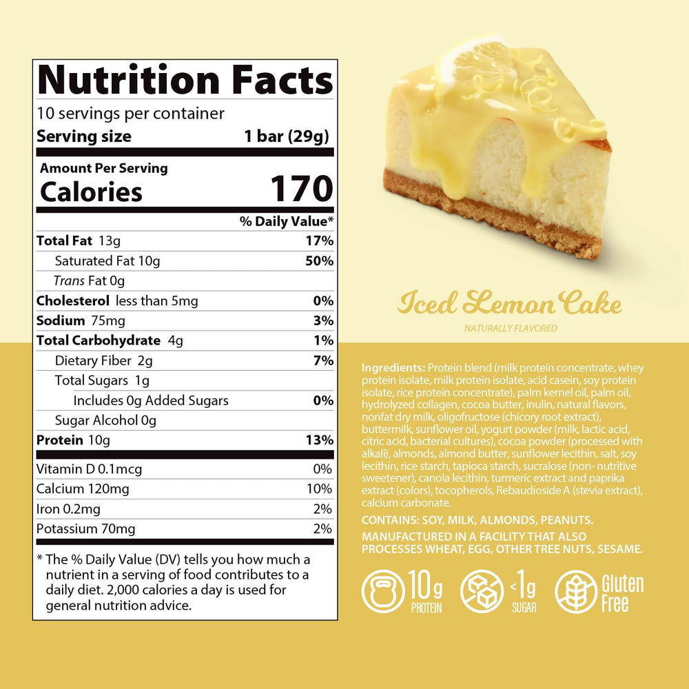Genius Gourmet Iced Lemon Cake Bar slice close-up