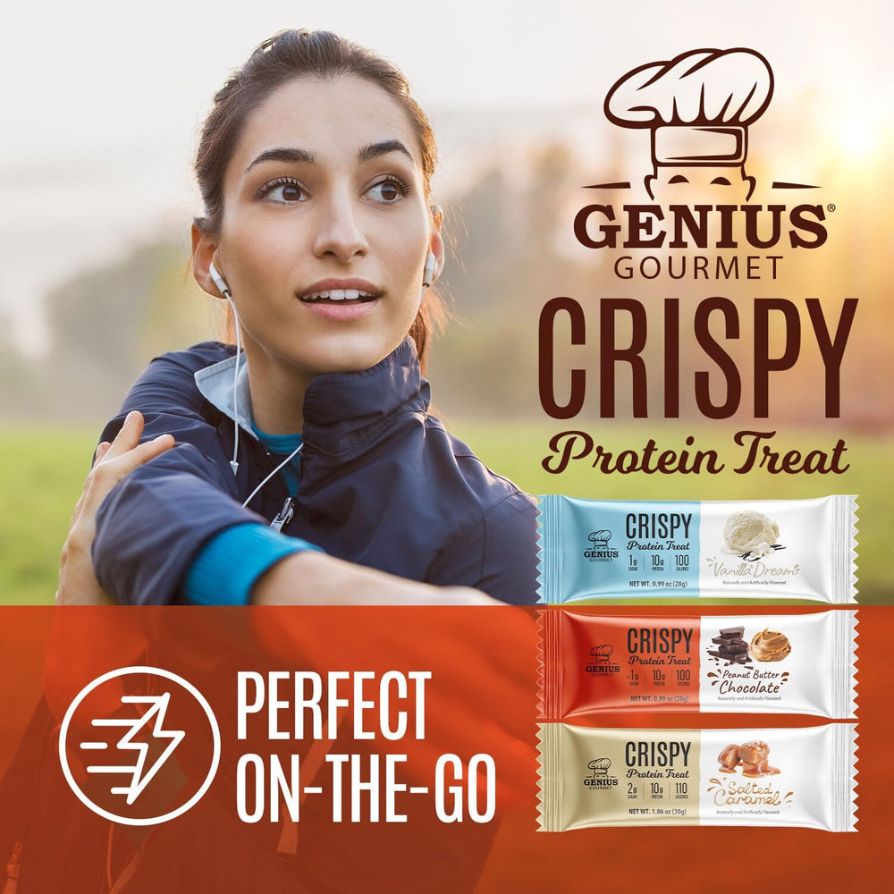 Genius Gourmet family-friendly snack concept in a kitchen setting suggests shared healthy treats.