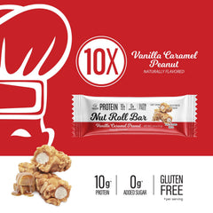 Genius Gourmet Nut Roll Bars pack open showing single-serve bar for on-the-go.