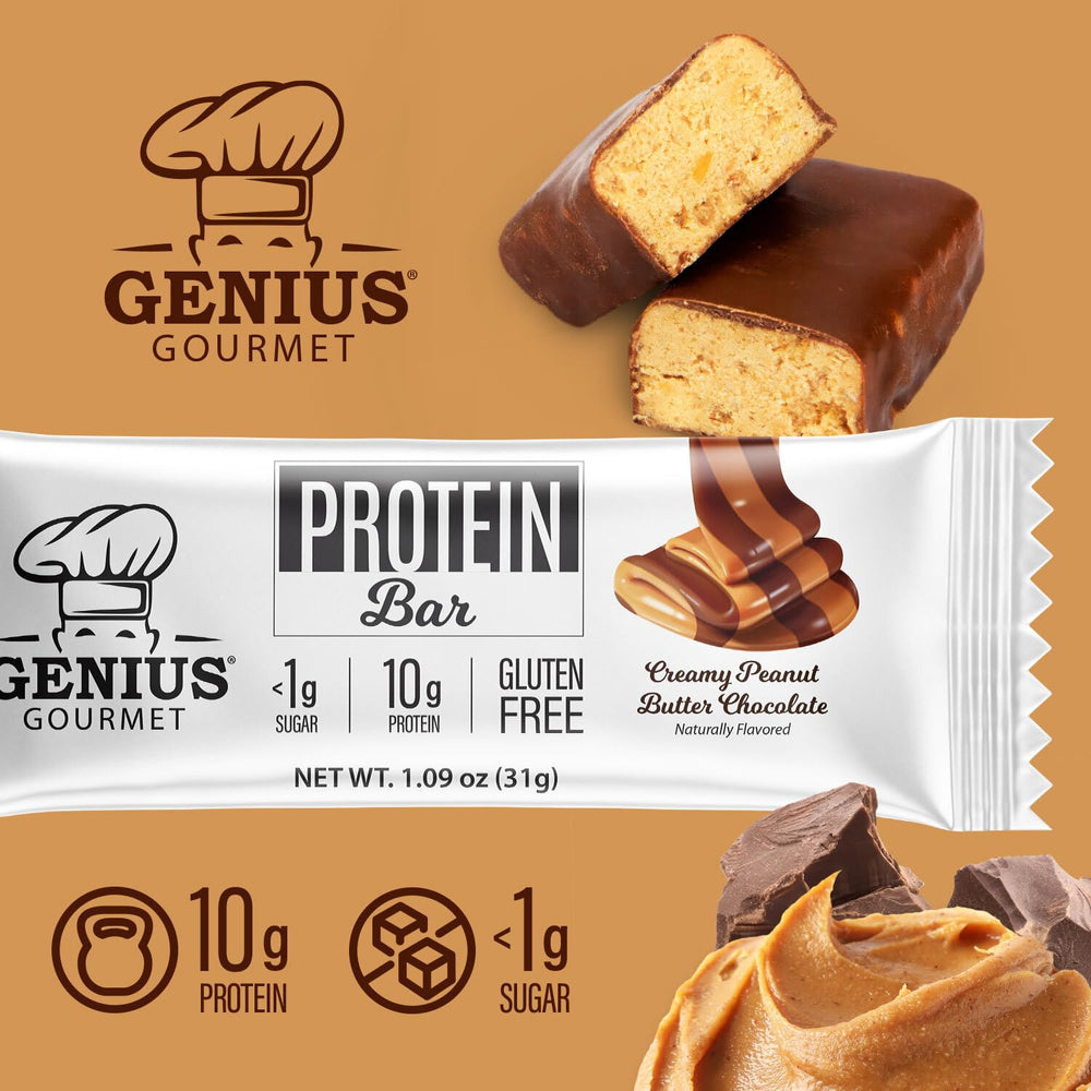 Genius Gourmet bar in an office scene as a convenient low sugar snack