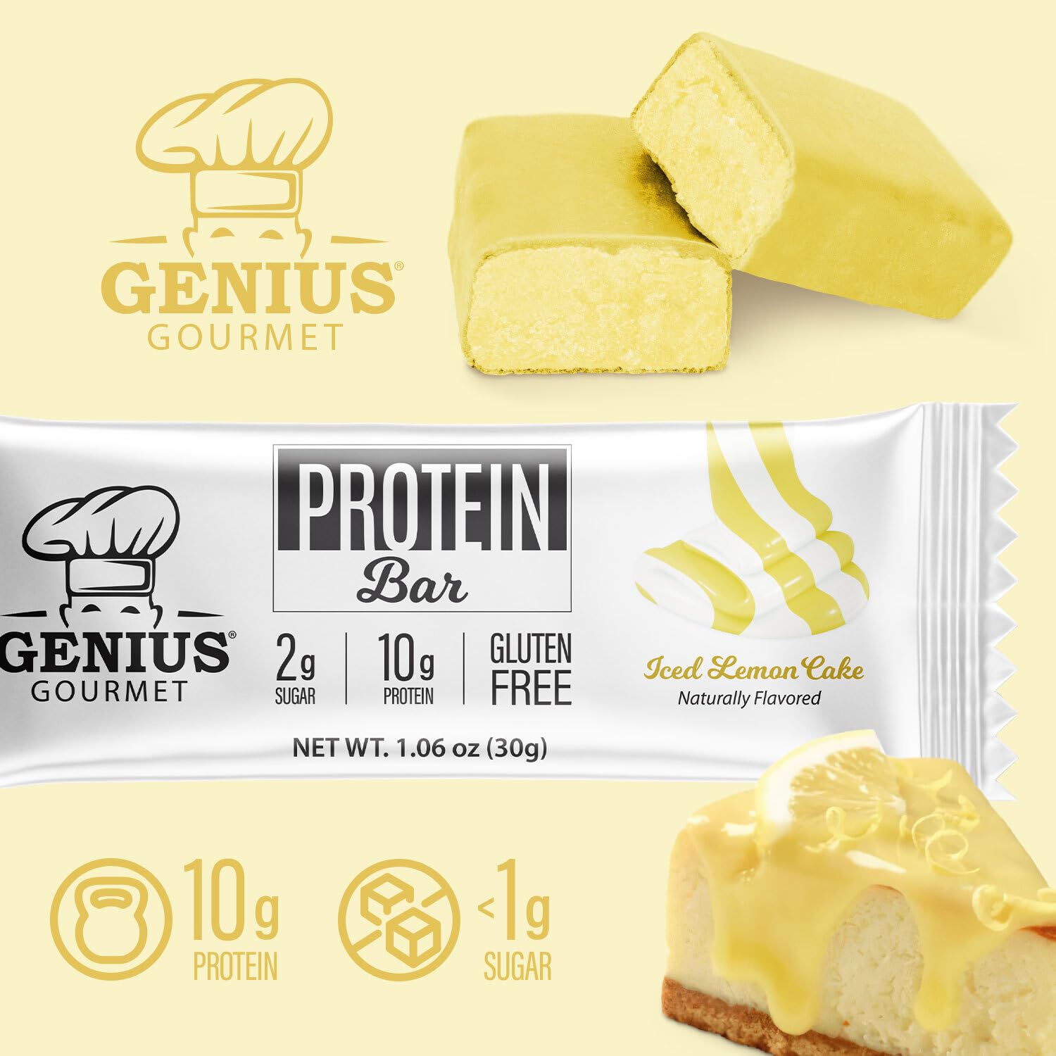 Genius Gourmet Protein Bar soft texture close-up