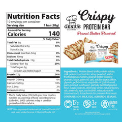 Genius Gourmet SKIPPY crispy bar close-up highlighting crisp texture for lunchboxes.