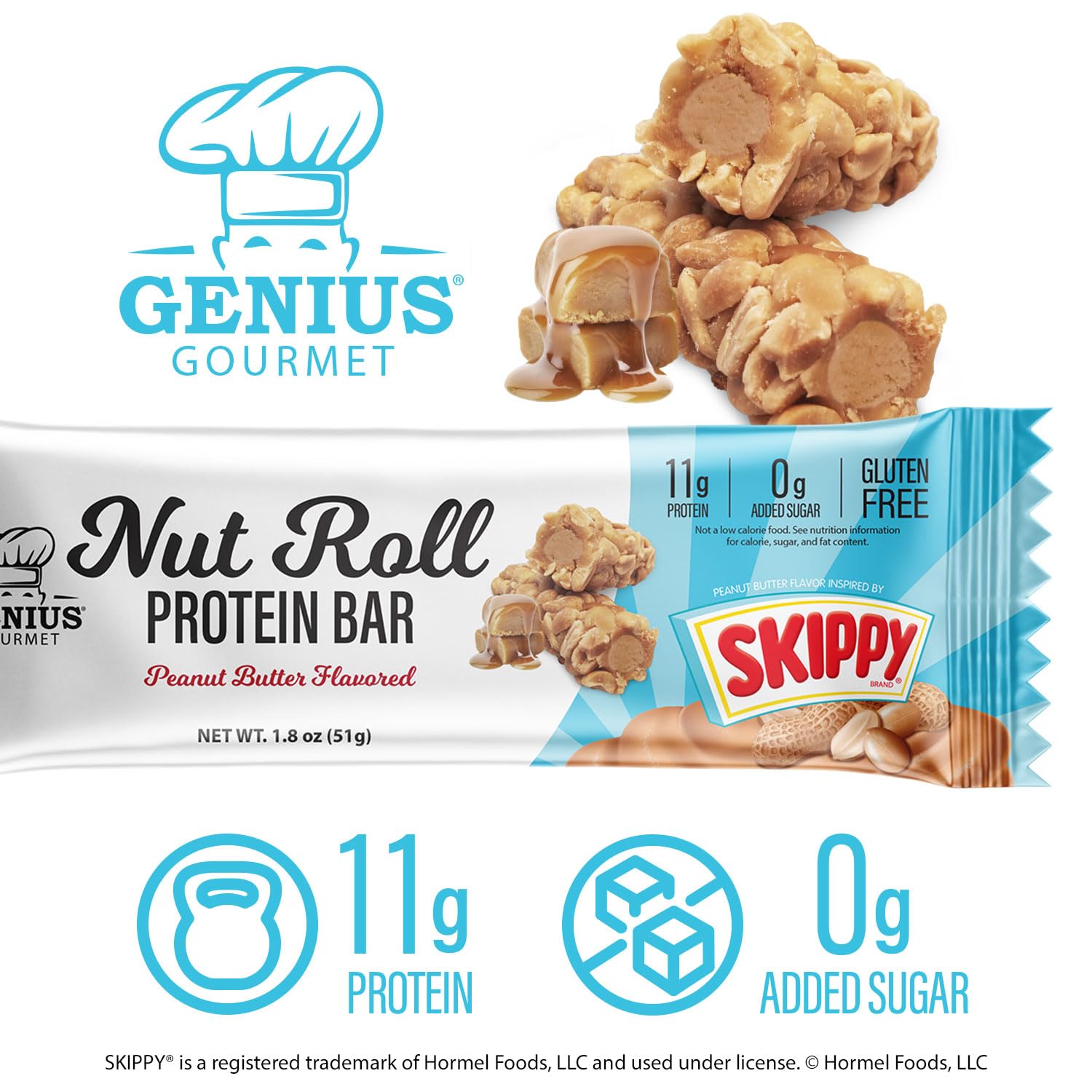 Genius Gourmet SKIPPY bar packaging box ideal for lunchboxes and travel
