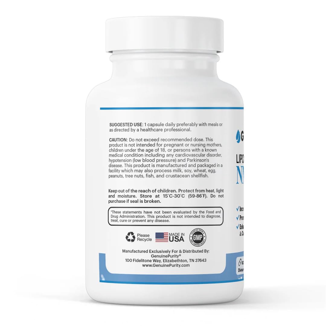 GenuinePurity liposomal encapsulation visual emphasizing enhanced absorption