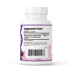 Close view of GenuinePurity cap on Liposomal Trans Resveratrol bottle ensuring secure packaging.