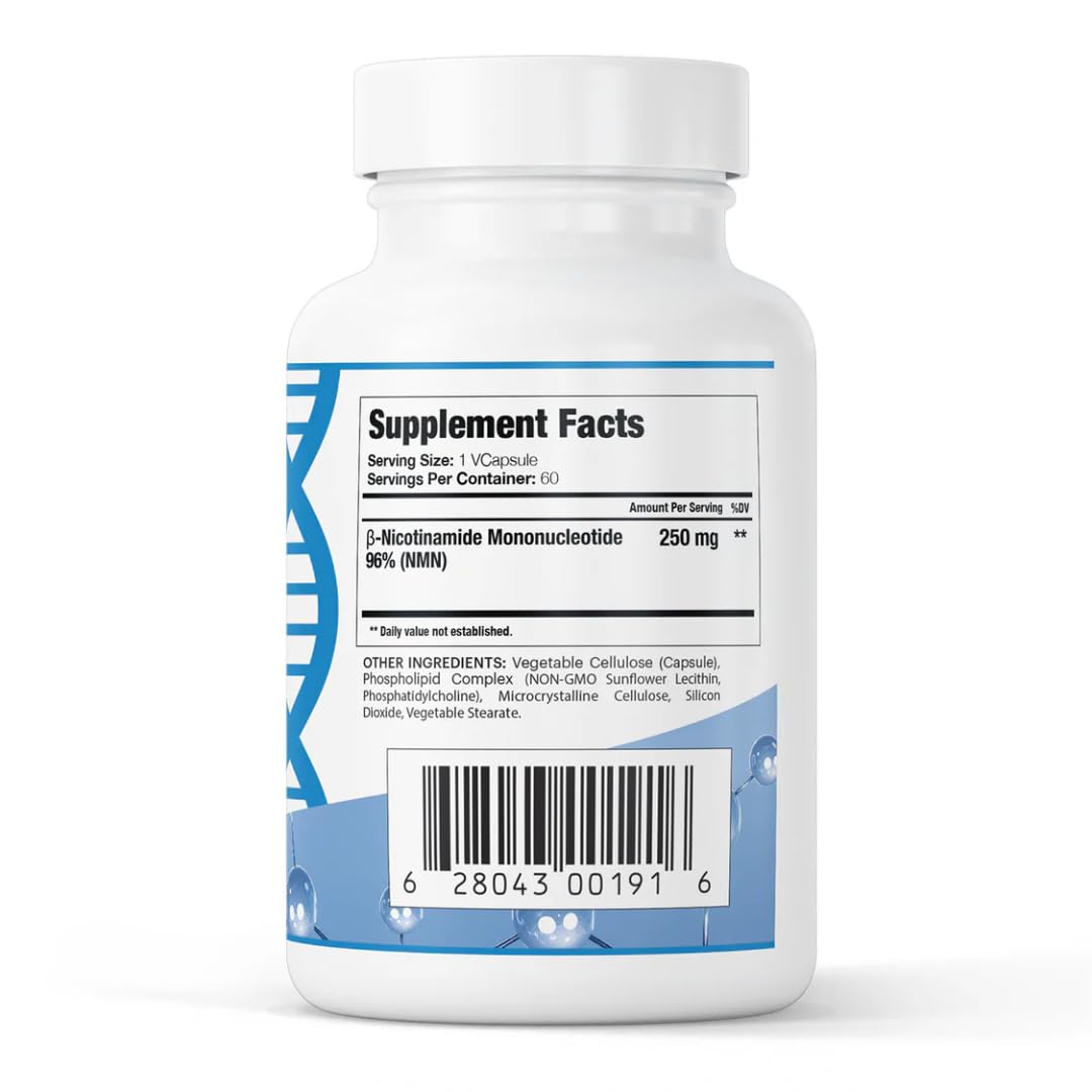 GenuinePurity NMN capsules 60-count highlight convenient daily energy support