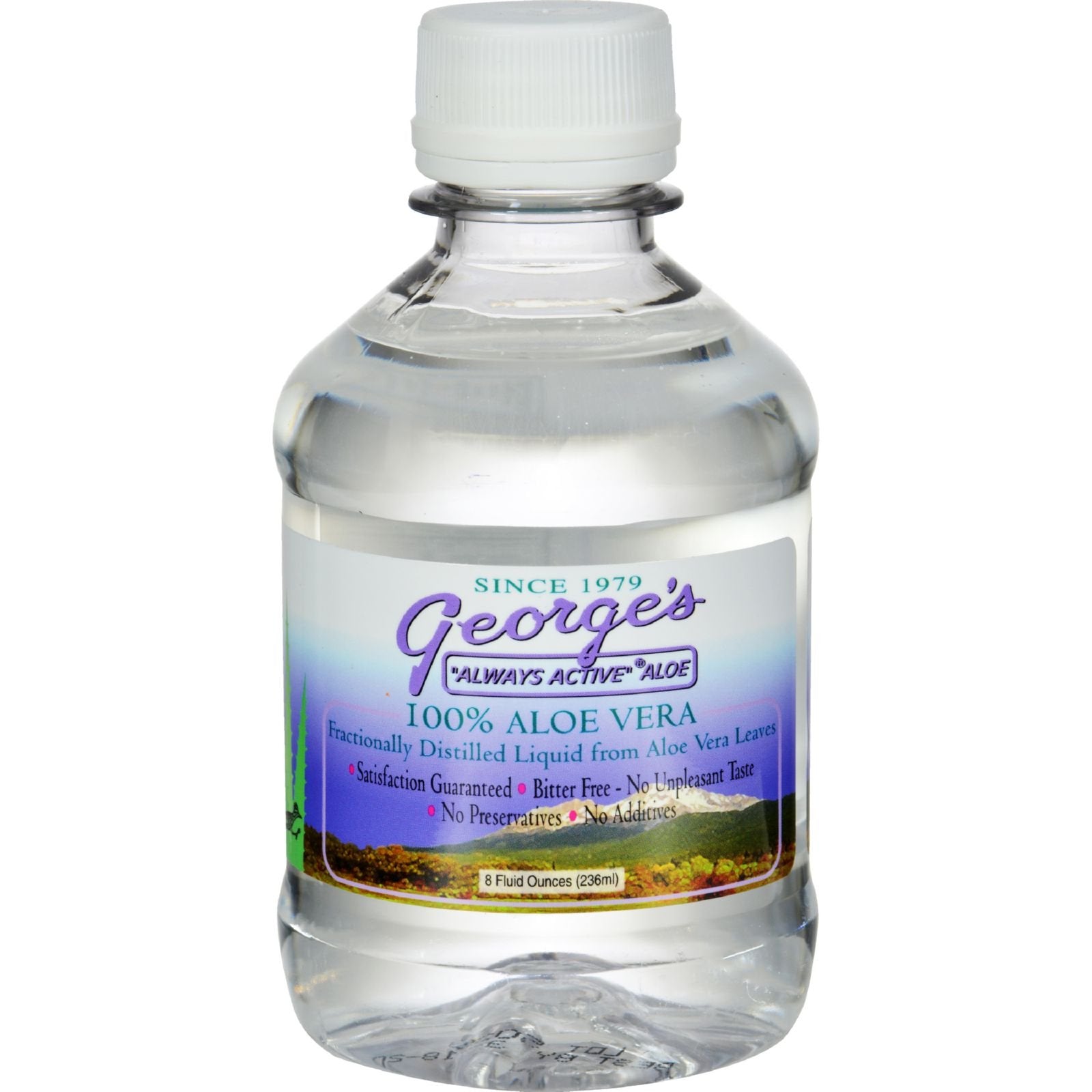 Georges Aloe Vera 8oz bottle with preservative-free liquid for everyday use.