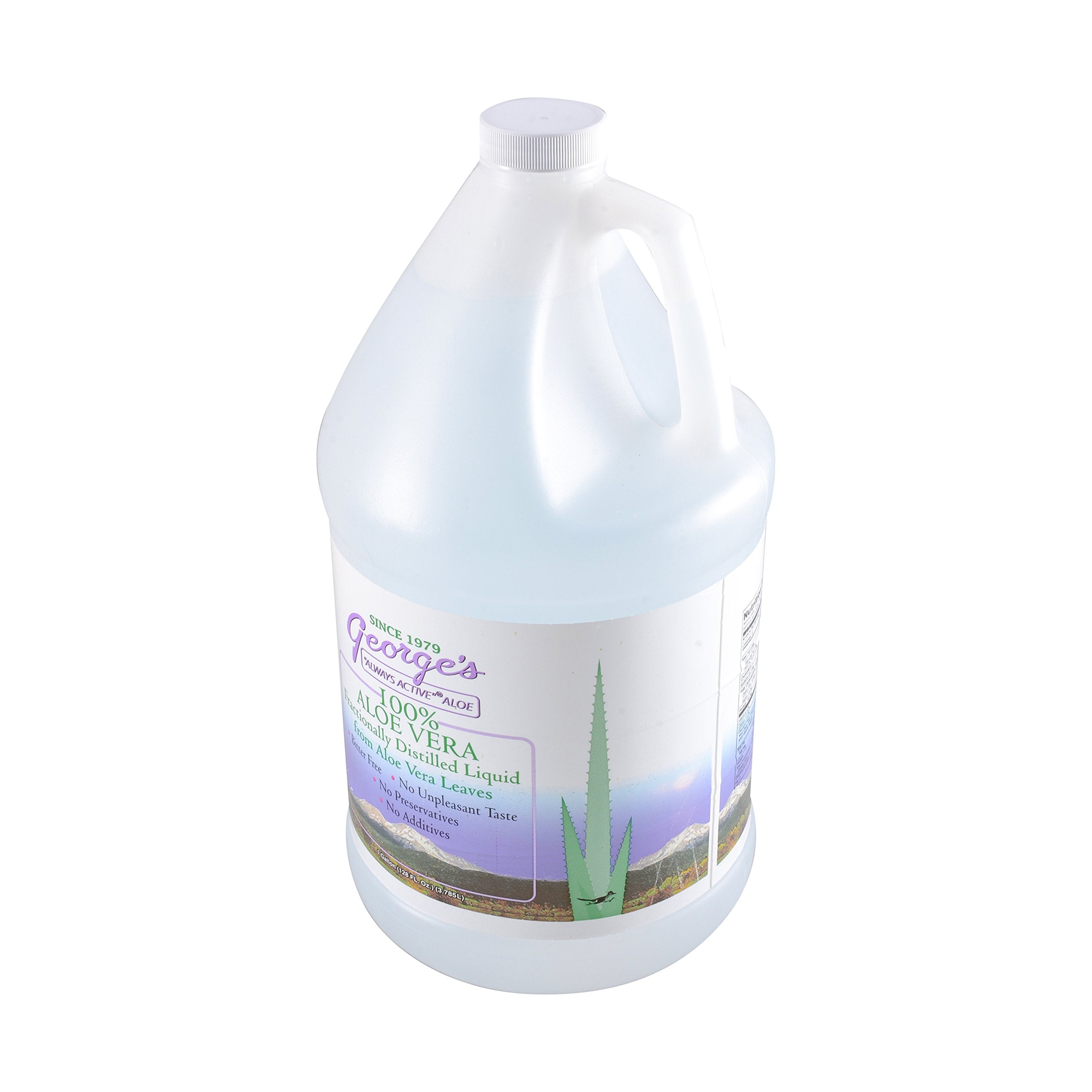 George's Aloe Vera liquid bottle front view—great for everyday mixing.
