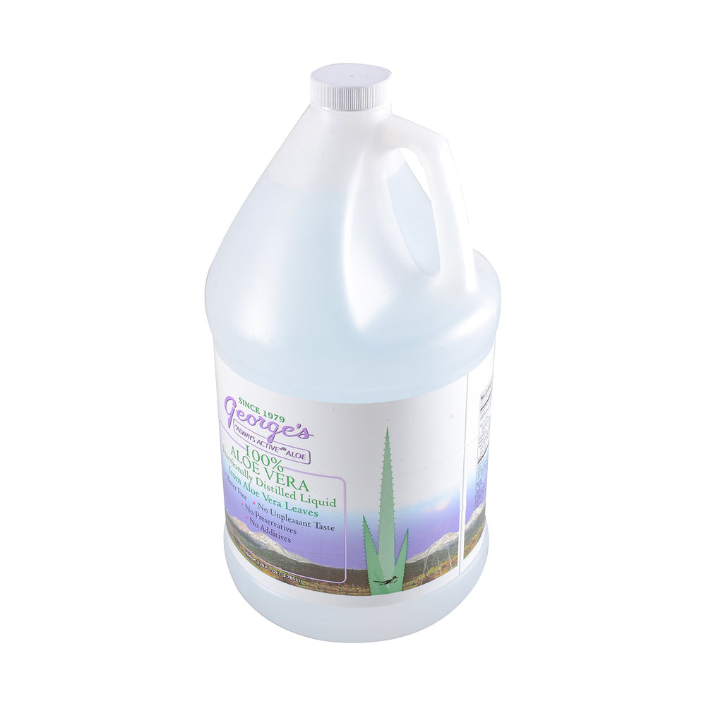 George's Aloe Vera liquid bottle front view—great for everyday mixing.