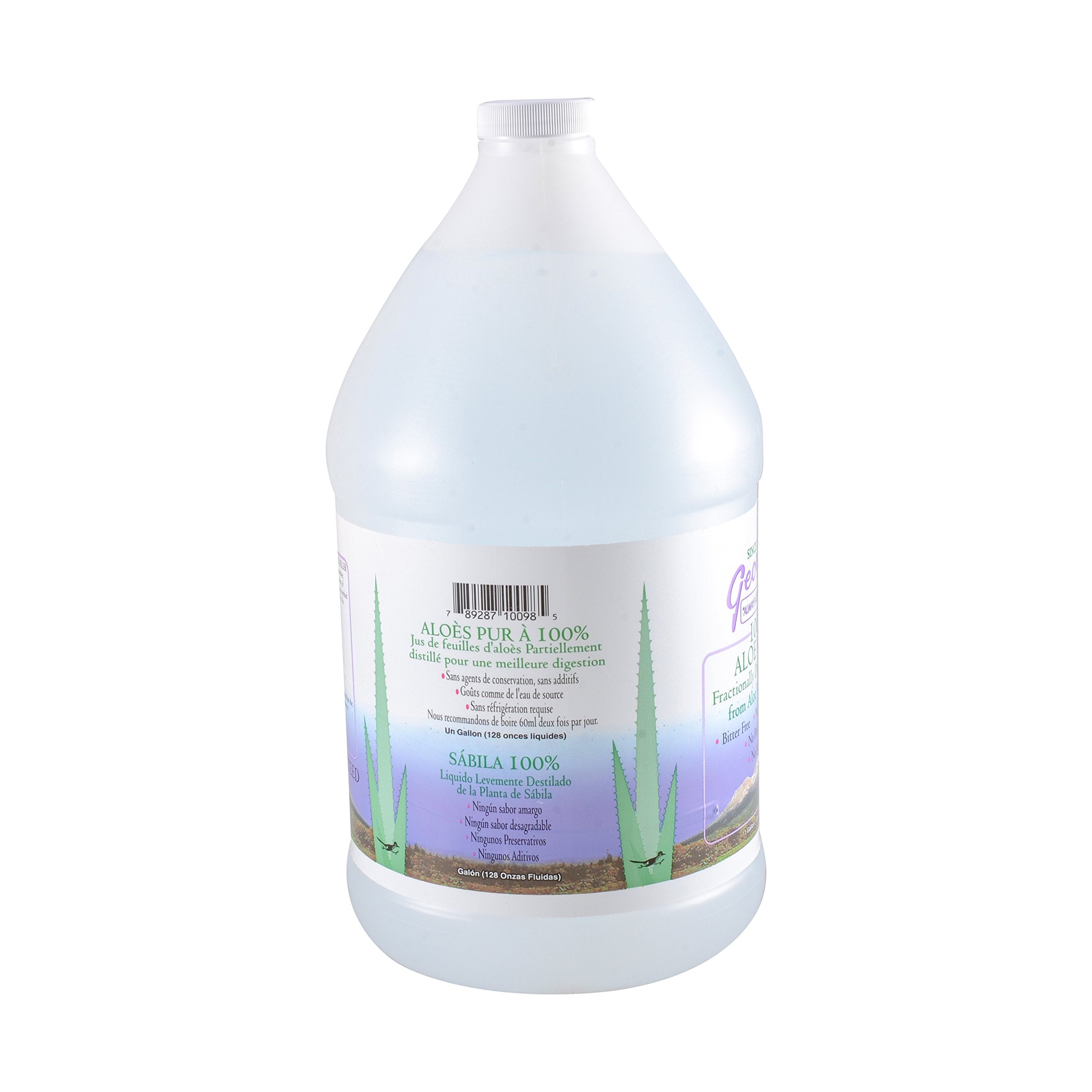 George's Aloe Vera liquid pour flow—convenient for quick blending.