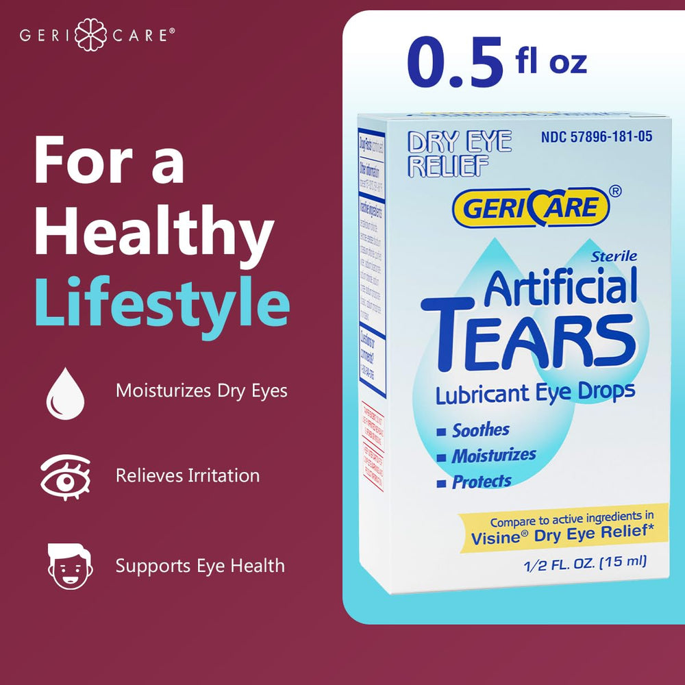 GeriCare eye hydration drops pack3 shown for convenient daily use.