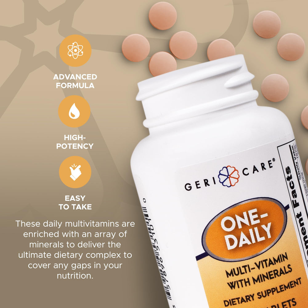 GeriCare One-Daily capsule close-up, ready for daily intake