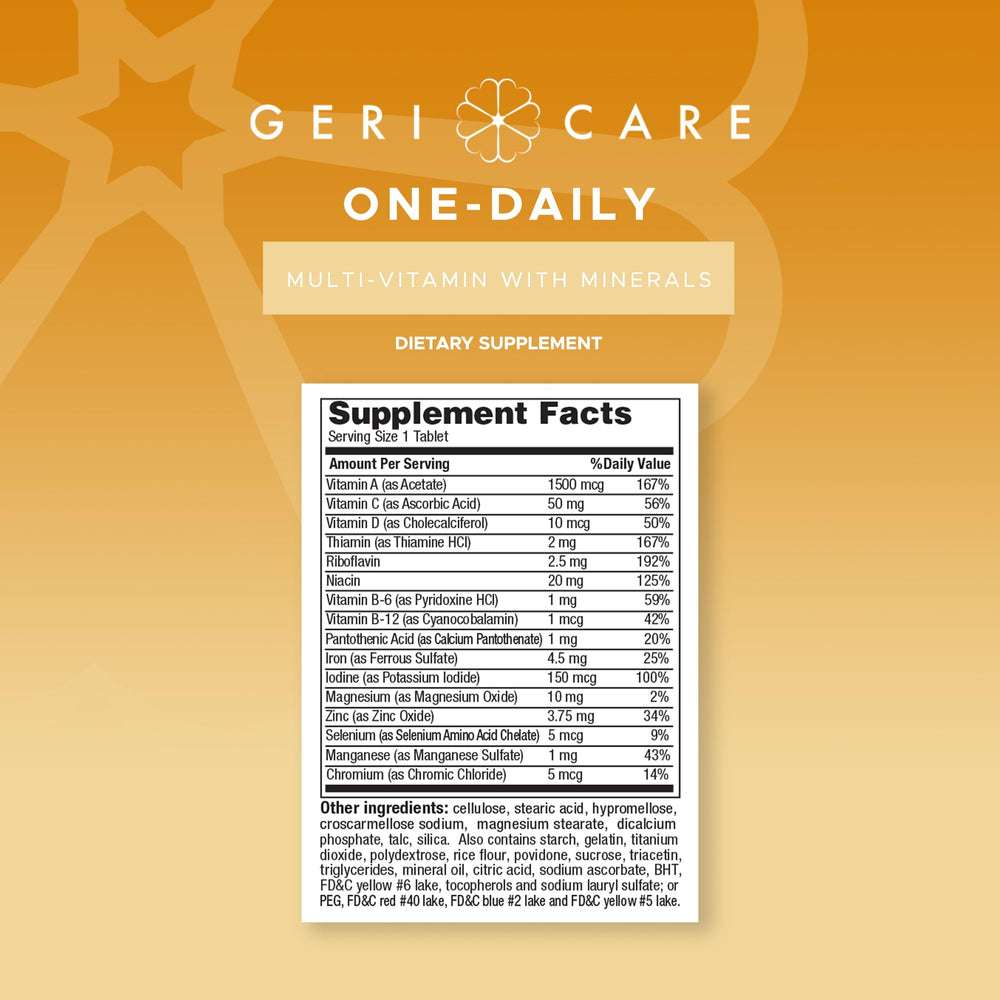 GeriCare One-Daily digestive-support-scene referencing zinc and B vitamins