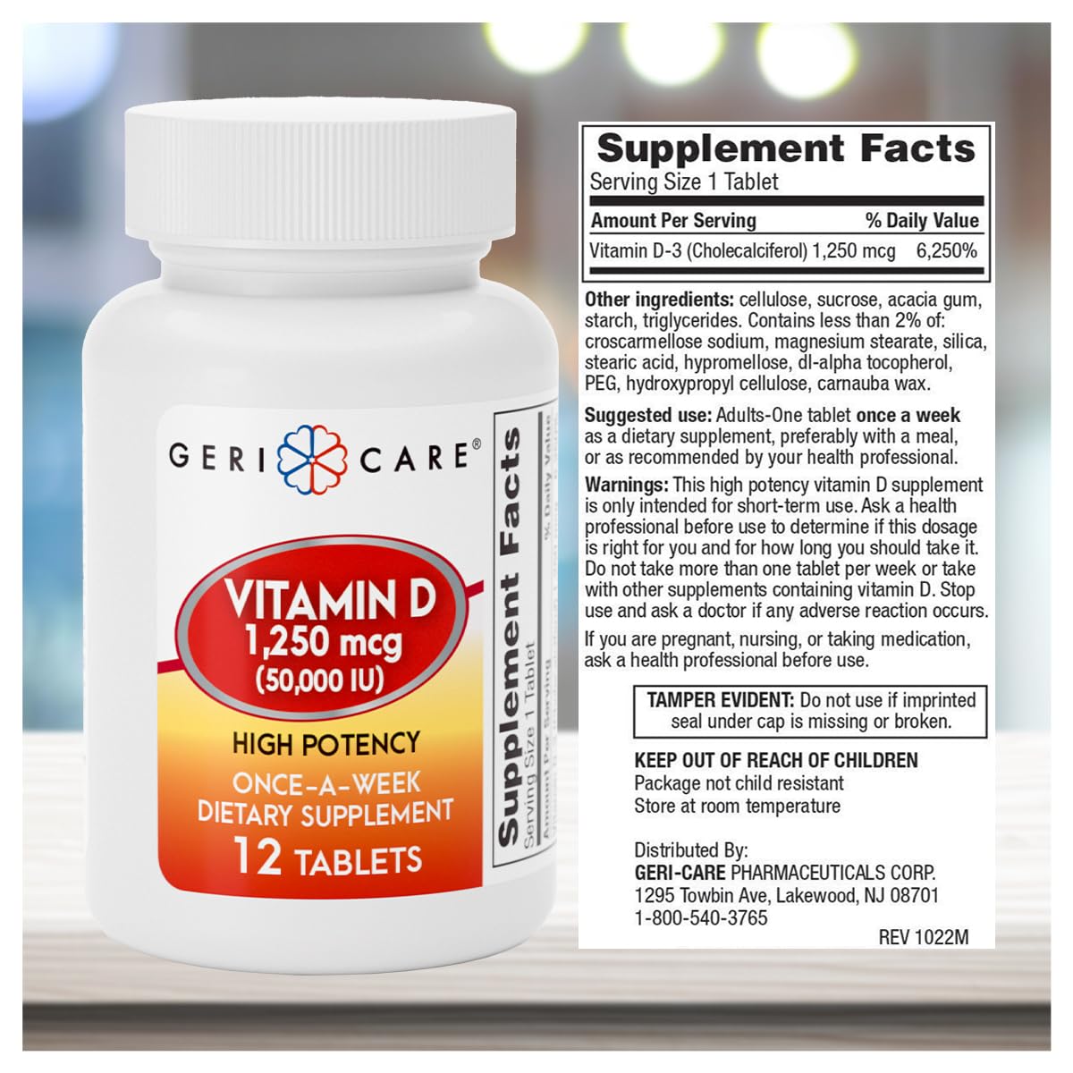GeriCare vitamin D pills pack for weekly use and portability