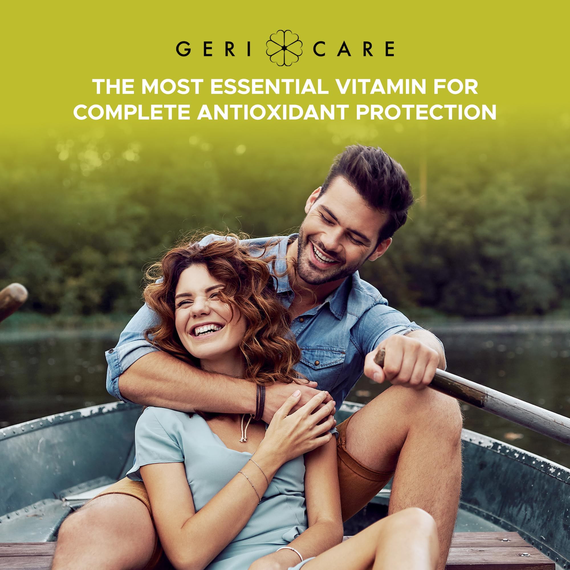 GeriCare Vitamin E gluten-free and dairy-free seal on packaging