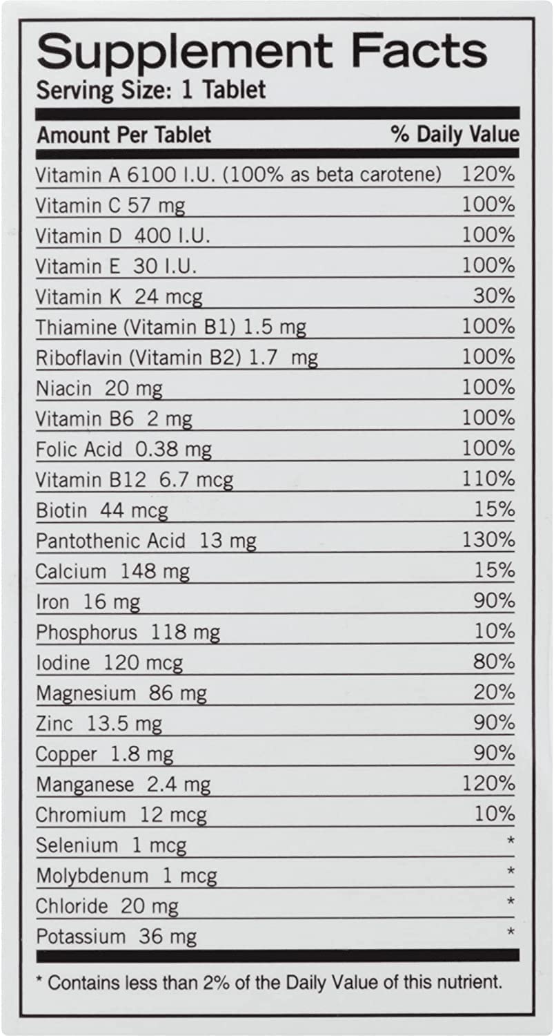 Geritol Complete bottle pour action demonstrates simple daily dosing