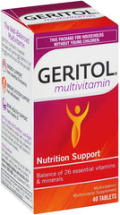 Geritol 100-tab tablet being swallowed for easy daily intake