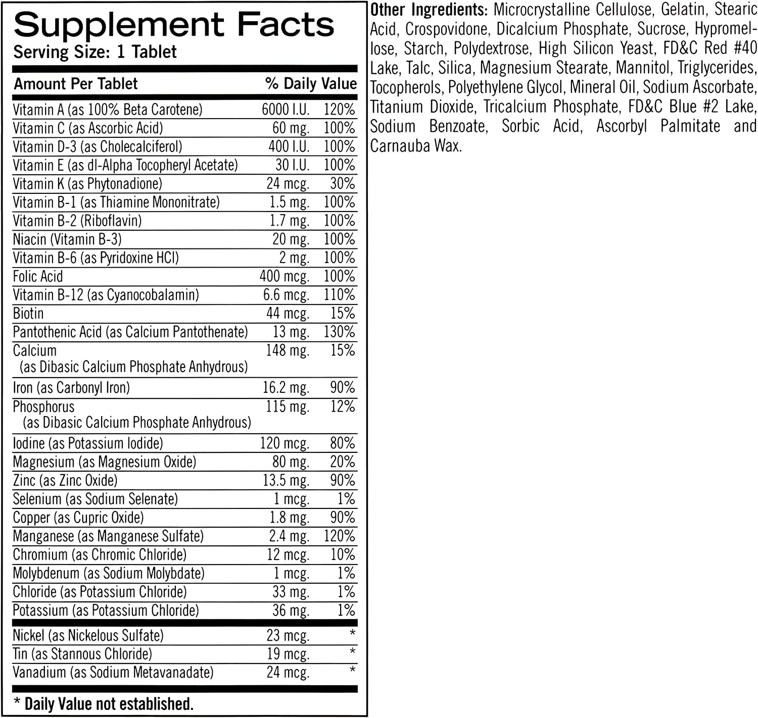 Geritol 100-tab bottle beside workout gear for post-exercise support