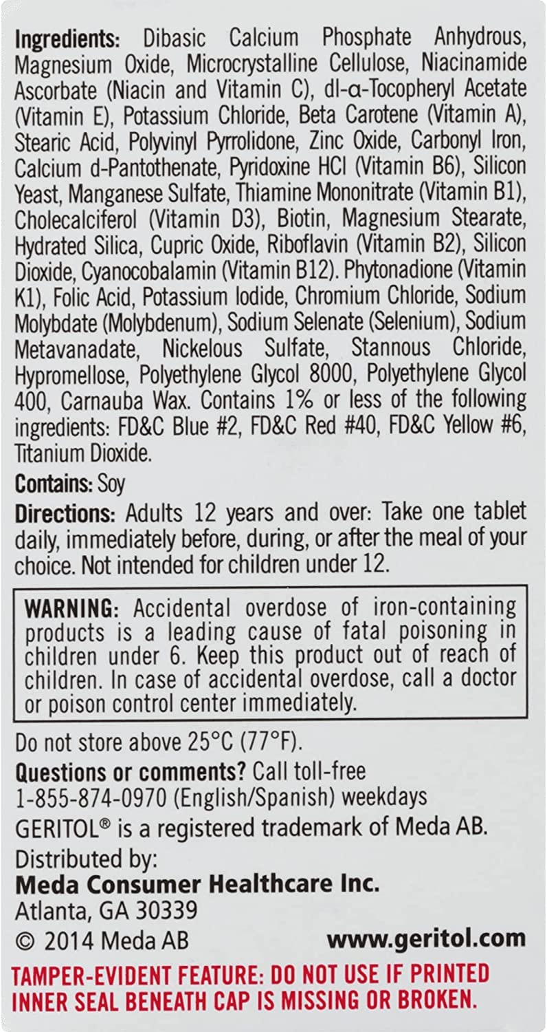 Geritol tablets in a dispenser for easy daily health support