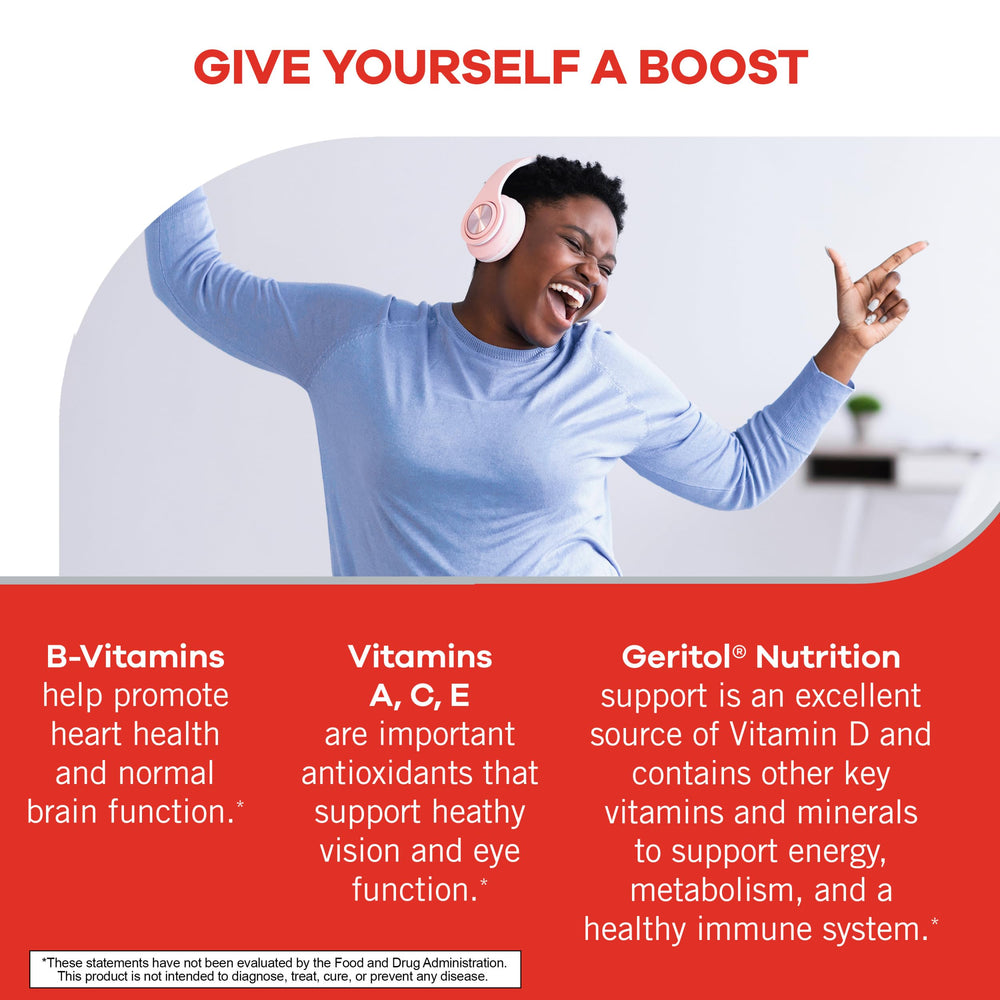 Geriliv Geritol Multivitamin Supplement – Gluten-Free, Non-GMO with Vitamins B ...