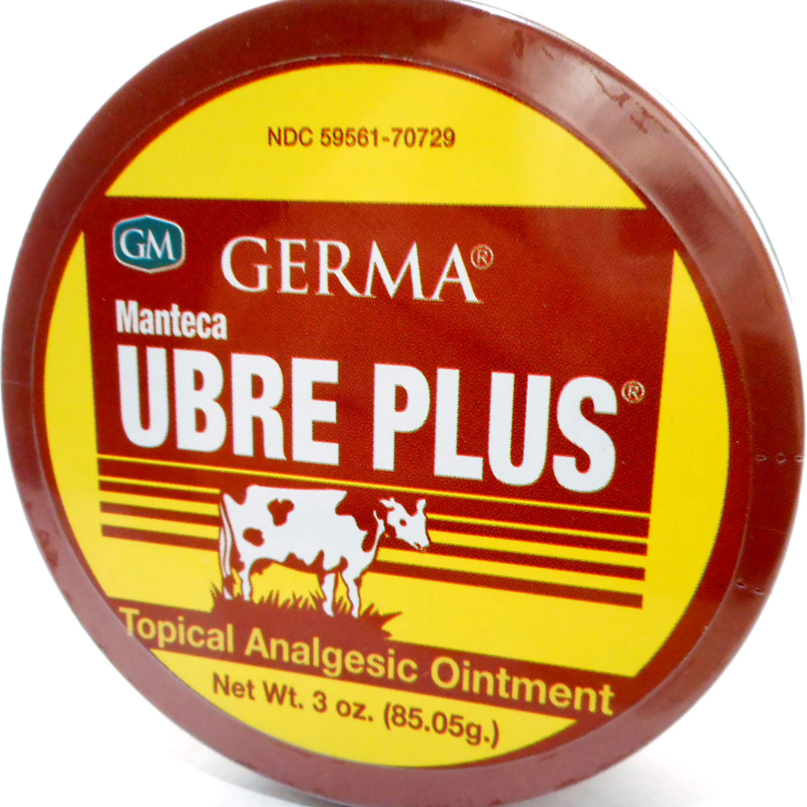 Germa Manteca Ubre Plus ointment tin front view for temporary relief on the go.