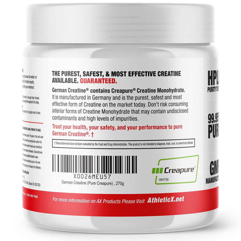 German Creatine compact packaging showing value and portability for on-the-go training.