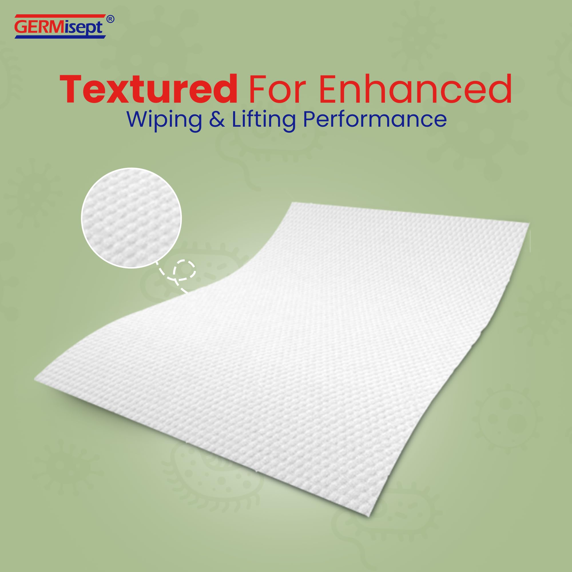 Germisept 75 percent ethyl alcohol label on wipe packaging
