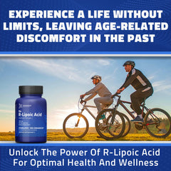 Geronova Research Bio-Enhanced R-Lipoic Acid box label emphasizing purity and quality.