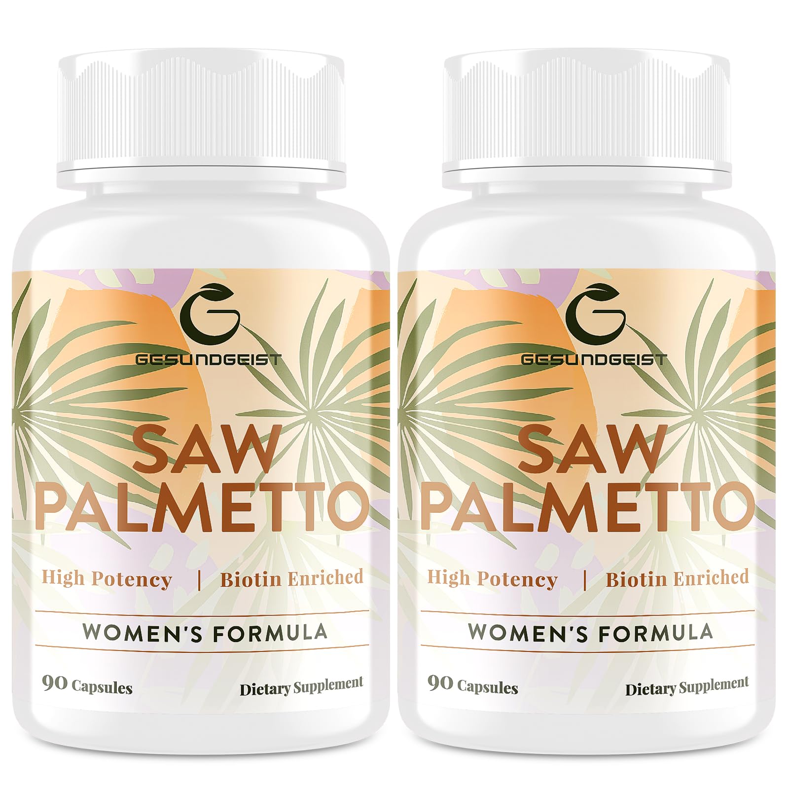 Gesundgeist Saw Palmetto bottle with capsules for potential hair support and overall wellness.