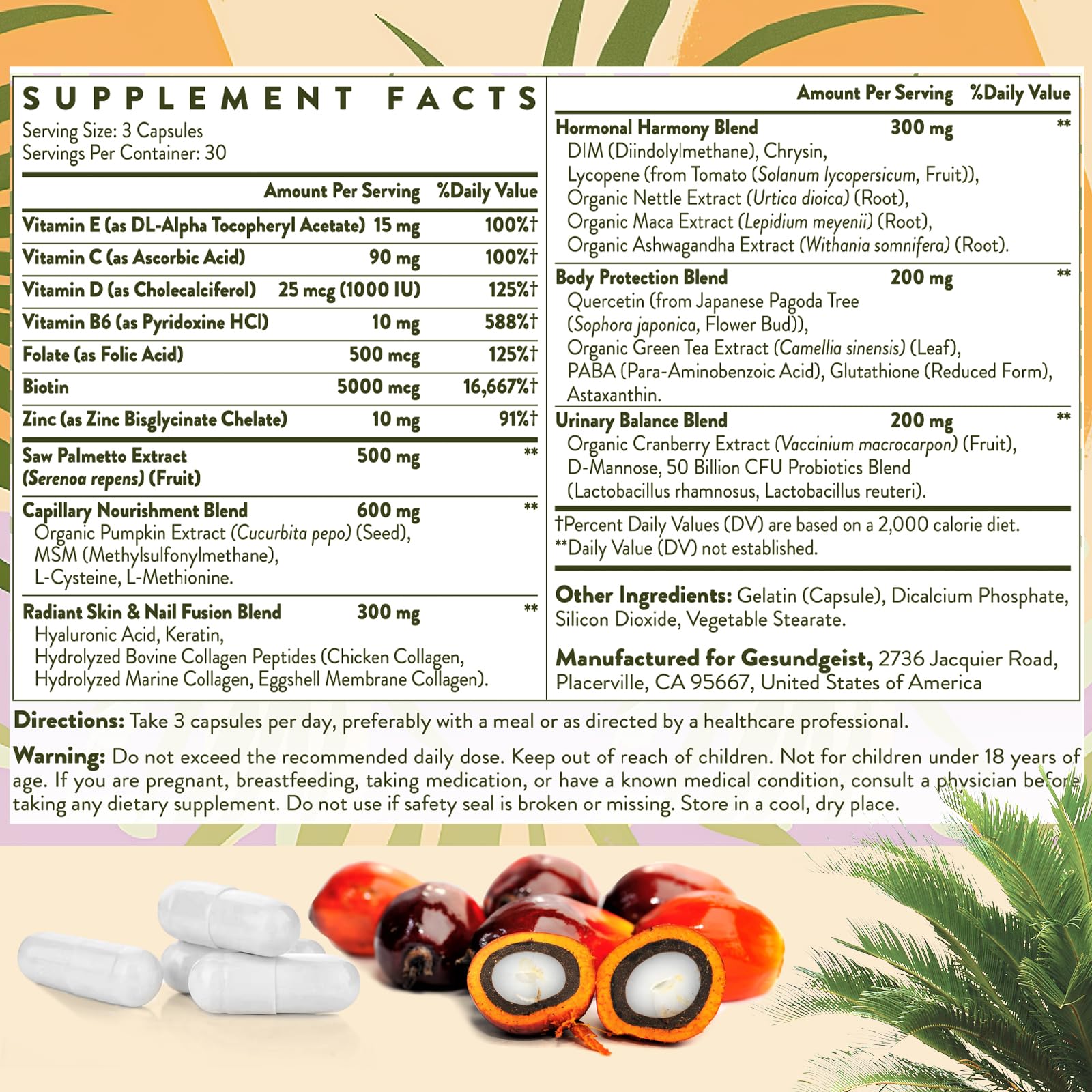 Gesundgeist bottle on table for daily wellness routine and easy intake.