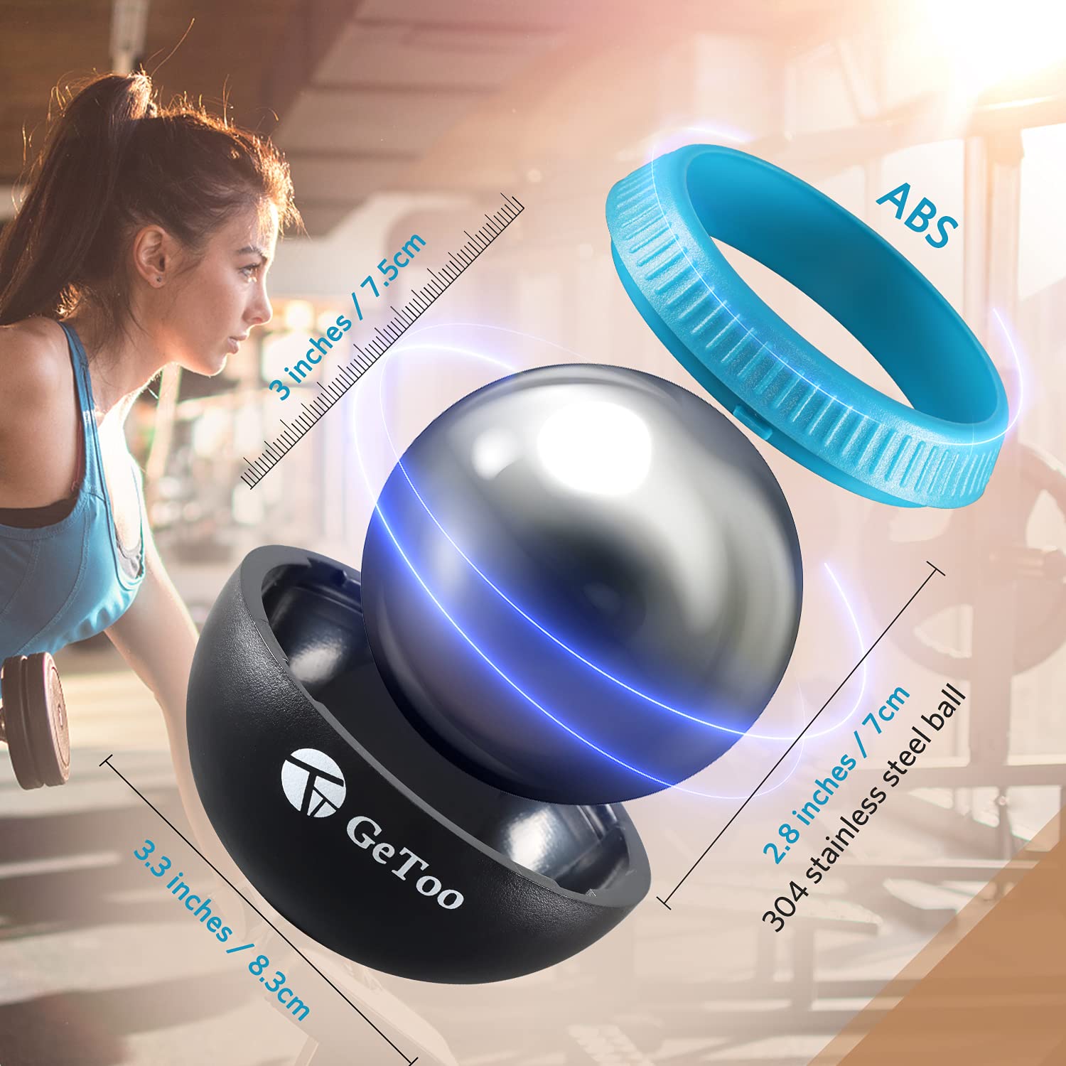 GeToo Cryosphere ice massage ball showing compact design for easy application.