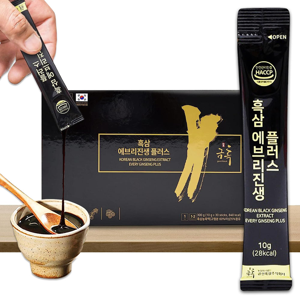 GeumHeuk Black Ginseng Extract packaging highlights premium quality.