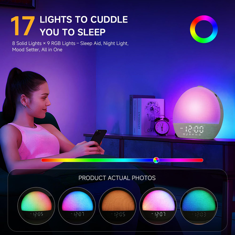 Geuuap Sunrise Alarm Clock backup battery preserves alarms during outages