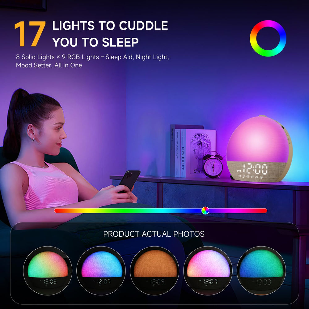 Geuuap Sunrise Alarm Clock child-safe design prevents small-part hazards