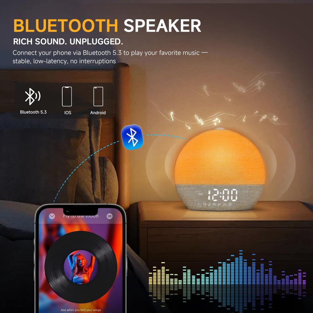 Geuuap Sunrise Alarm Clock dimmable display and adjustable brightness