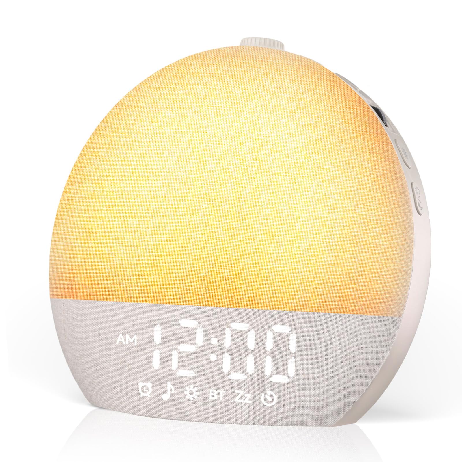 Geuuap Sunrise Alarm Clock front view with khaki finish for modern bedside use