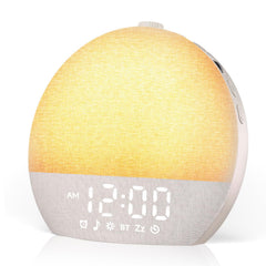 Geuuap Sunrise Alarm Clock front view with khaki finish for modern bedside use